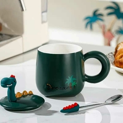 TAZA CON TAPA DINOSAURIO FUNNY - comprar online