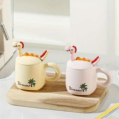 TAZA CON TAPA DINOSAURIO FUNNY - Ab importados