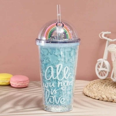 VASO CONGELABLE ARCOIRIS GLITTER - comprar online