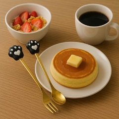 CUCHARITA Y TENEDOR POSTRE HUELLA - comprar online