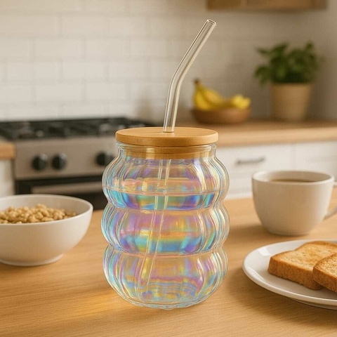 VASO CON BOMBILLA BURBUJA HOLO - comprar online