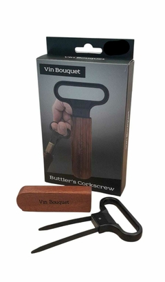 SACACORCHO MAYORDOMO LAMINAS NEGRO MATE Y MADERA - comprar online