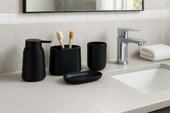 SET DE BAÑO PLASTICO 4 PIEZAS NEGRO LISO en internet
