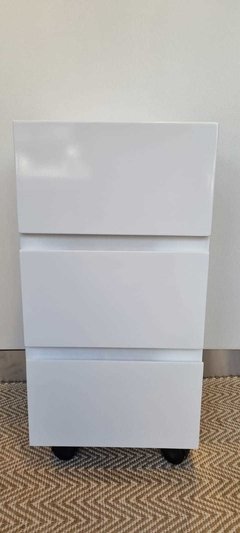 CAJONERA BLANCA LAQ 3 CAJONES LISA 30X30X60 CM