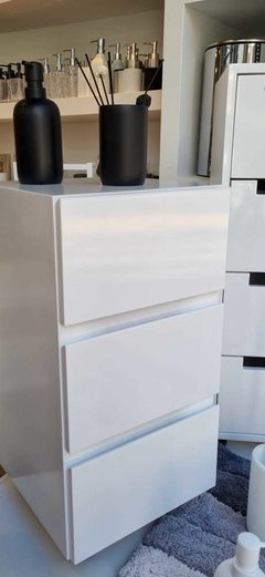 CAJONERA BLANCA LAQ 3 CAJONES LISA 30X30X60 CM - Pranzo bazar