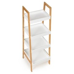 ESTANTERIA 4 ESTANTES BAMBOO Y BLANCO ESCUADRA - comprar online