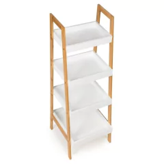 ESTANTERIA 4 ESTANTES BAMBOO Y BLANCO ESCUADRA - comprar online