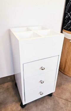 CAJONERA BLANCA LAQ 3 CAJONES C/ORGANIZADOR SUPERIOR