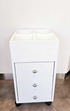 CAJONERA BLANCA LAQ 3 CAJONES C/ORGANIZADOR SUPERIOR - comprar online