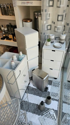 CAJONERA BLANCA LAQ 3 CAJONES C/ORGANIZADOR SUPERIOR - Pranzo bazar