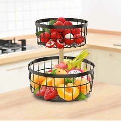 FRUTERA METAL REDONDA 2 PISOS DALIAN 28X22X30