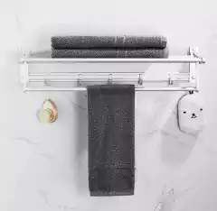 RACK DE ALUMINIO C/ESTANTE Y PERCHA - comprar online