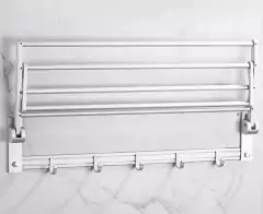 RACK DE ALUMINIO C/ESTANTE Y PERCHA - Pranzo bazar
