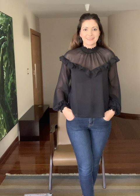 BLUSA CHIFON GOLA ALTA