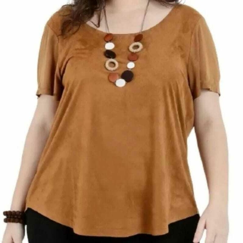 Blusa Malha Suede Veludo Elegância Plus Size - comprar online
