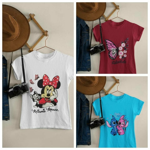 Kit com 3 T-Shirts Estampadas – Estilo e Conforto em Dose Tripla! - comprar online