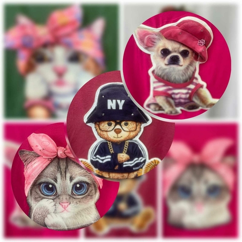Kit 3 Camisetas Cute Pet com Aplique 3D - comprar online