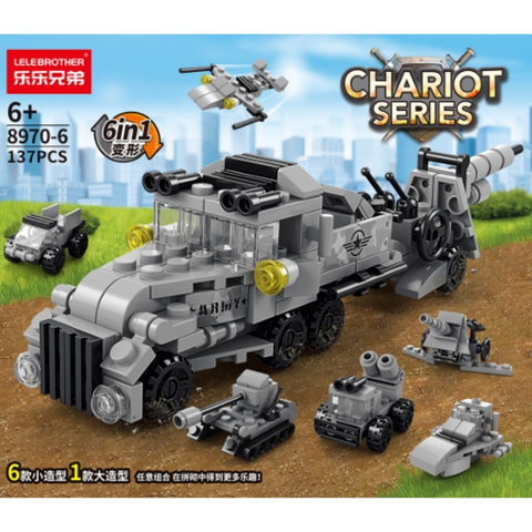 Kit Blocos de Montar 7 em 1 Caminhão Militar (137 peças)