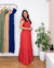 Vestido Longo com Faixa (Telha) - Loja Zart