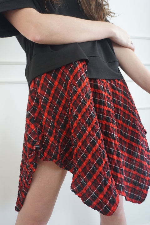 Vestido Camiseta Xadrez