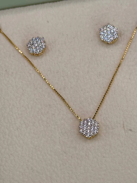 CONJUNTO CHUVEIRO PEQUENO PRATA 925