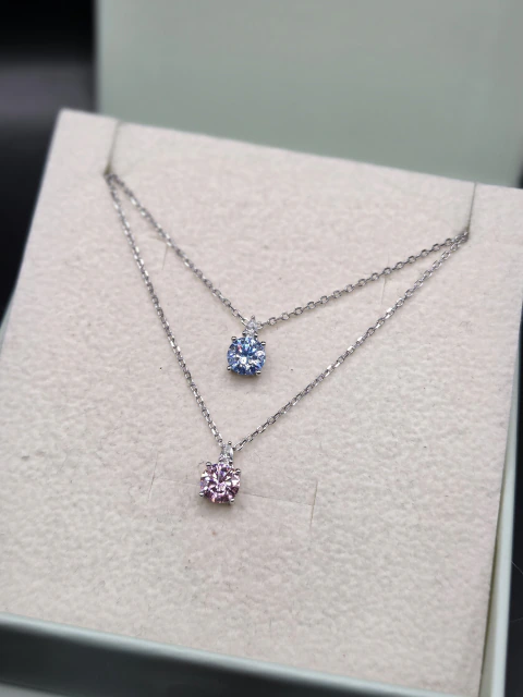 COLAR MOISSANITE COLORS PRATA 925