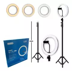Aro de Luz Led 30cm luz blanca y rgb con Trípode Extensible 2m - comprar online