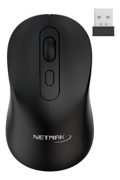 Mouse Inalámbrico Usb + Bluetooth 5.0 Recargable Netmak M640 Color Negro