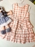 Vestido Xadrez Rosê e Branco Eva - LARA KIDS