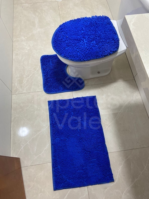 Jogo de Banheiro Macarrão Azul