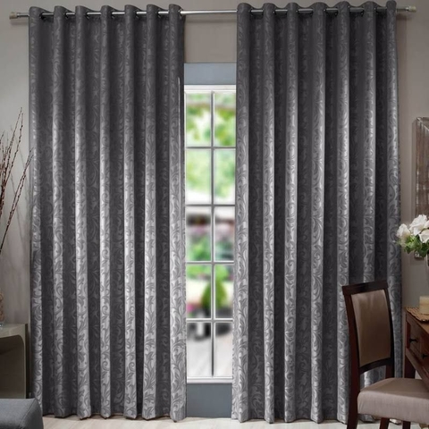 CORTINA JACQUARD 2,70x2,45M CINZA CHUMBO