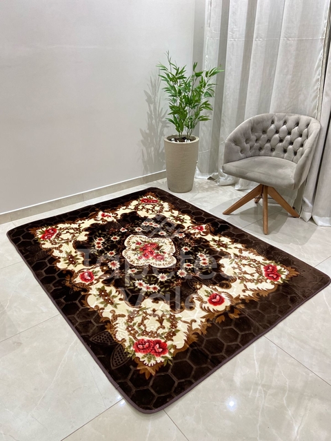 TAPETE AVELUDADO FLORAL 1,40 x 1,90