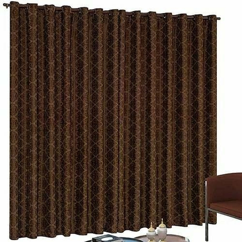CORTINA JACQUARD 2,70 x 2,45M MARROM