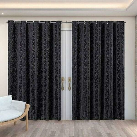 CORTINA JACQUARD 2,70x2,45M PRETO