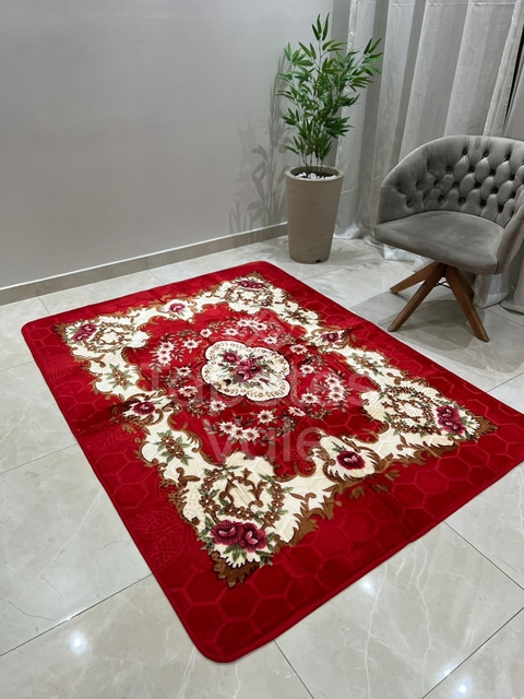 TAPETE AVELUDADO FLORAL 1,40 x 1,90