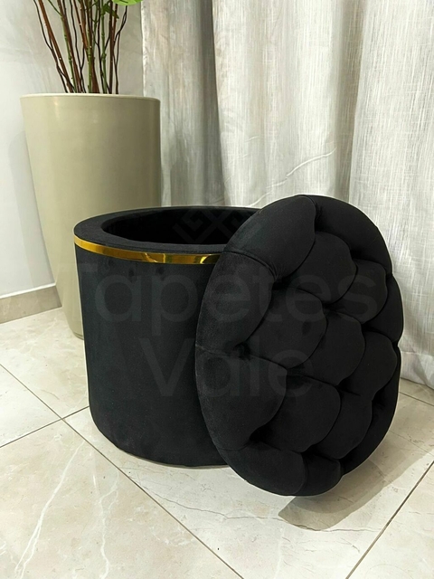 Puff Baú Capitonê Redondo