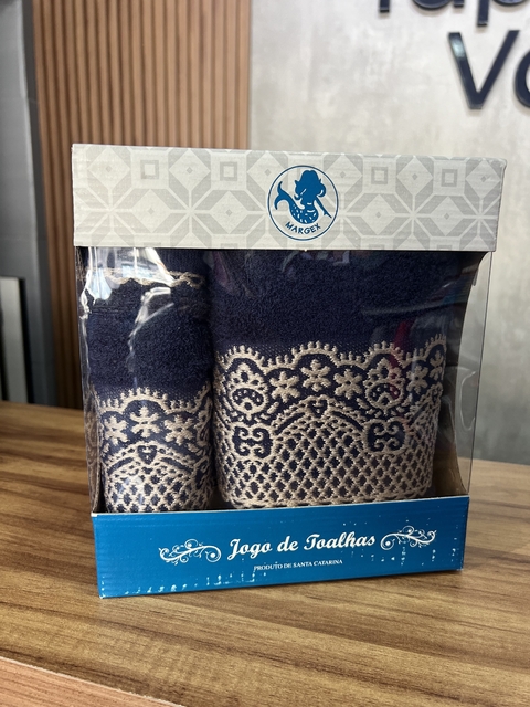 Kit de Toalha Splendore 2pçs azul marinho