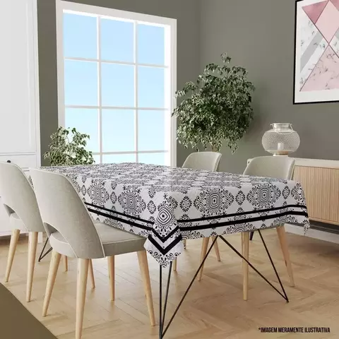Toalha de Mesa Retangular Para 6 Lugares 1.45m x 2.20m Oxford