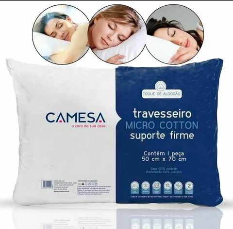 Travesseiro Micro Coton Firme Toque de Algodão 50cm x 70cm - comprar online