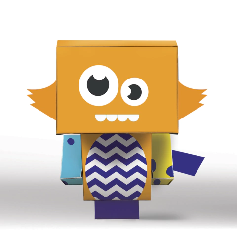 Monstrinho laranja - Caixa Lembrancinha Tema Monstrinhos