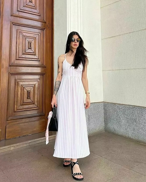 VESTIDO LISTRADO COM LASTEX AV - comprar online