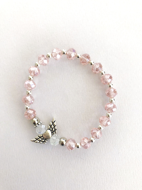 Pulsera ángeles cristales rosa Arcangel Chamuel (Amor)