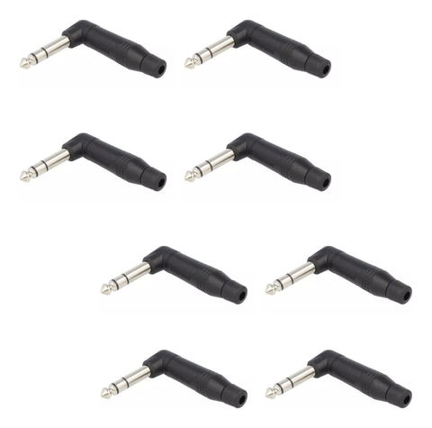 Ficha Plug Stereo Amphenol 90° Acps-rb Cable Negro X 8u