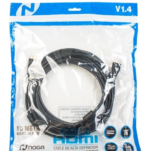 Cable Hdmi 10 Mts Doble Filtro Full Hd 1080p Noga 4k