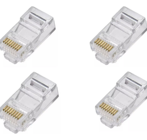 Fichas Plug Rj45 Pack X4 Cat5e Moden Internet Router
