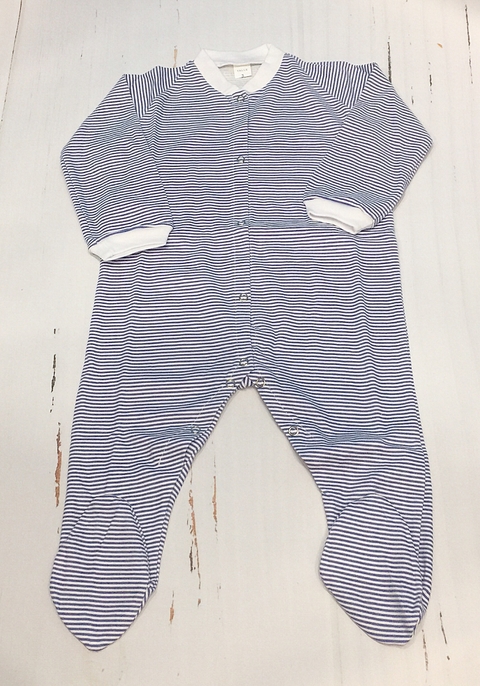 Enterito con broche estampado rayas azul - comprar online