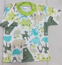 Remera animales verde - comprar online