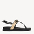 Sandália Rasteira Slim Couro Bridão Preta - comprar online