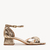Sandália Bico Folha Couro Dourada Ouro Light - comprar online