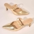 Mule Dourado Off White Couro Bico Fino Jules
